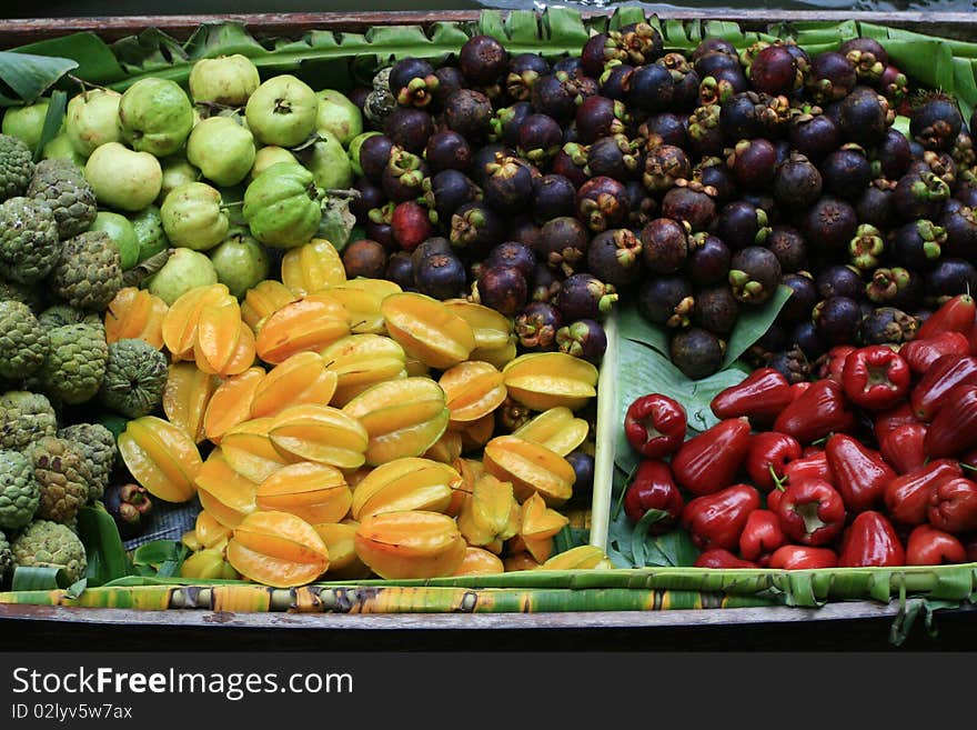 Fruit in Wooden Boats, Thailand