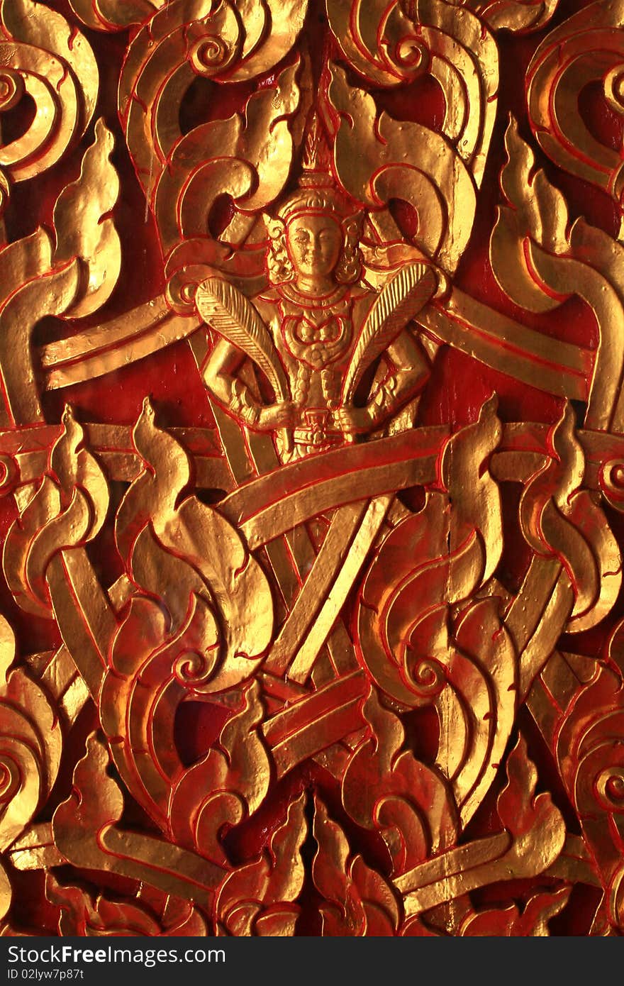 Detail of Thai Carving Art, Thailand