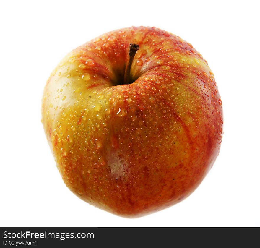 The red apple, is isolated on a white background