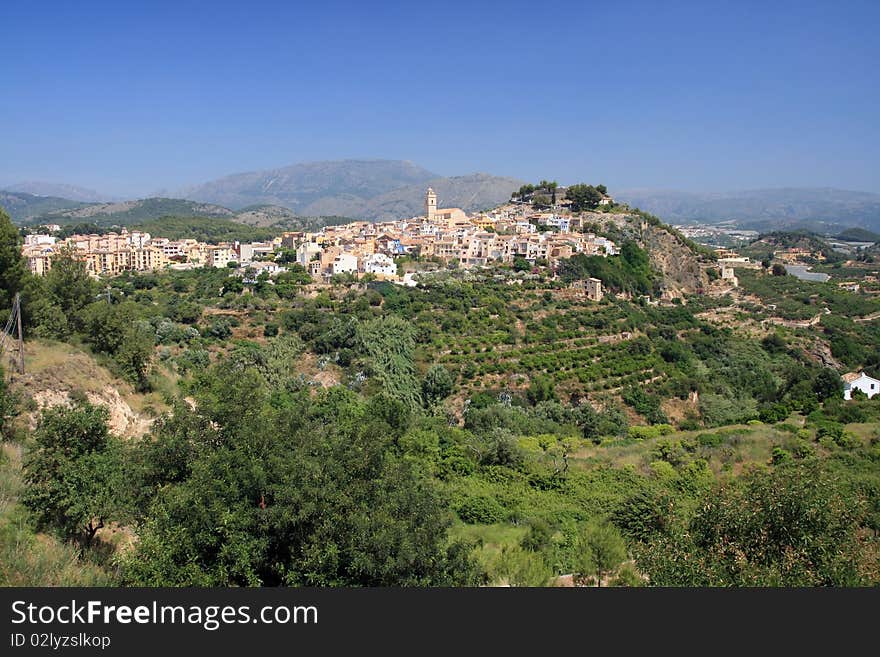 Panorama of de town of Polop de la Marina in Alicante. Panorama of de town of Polop de la Marina in Alicante