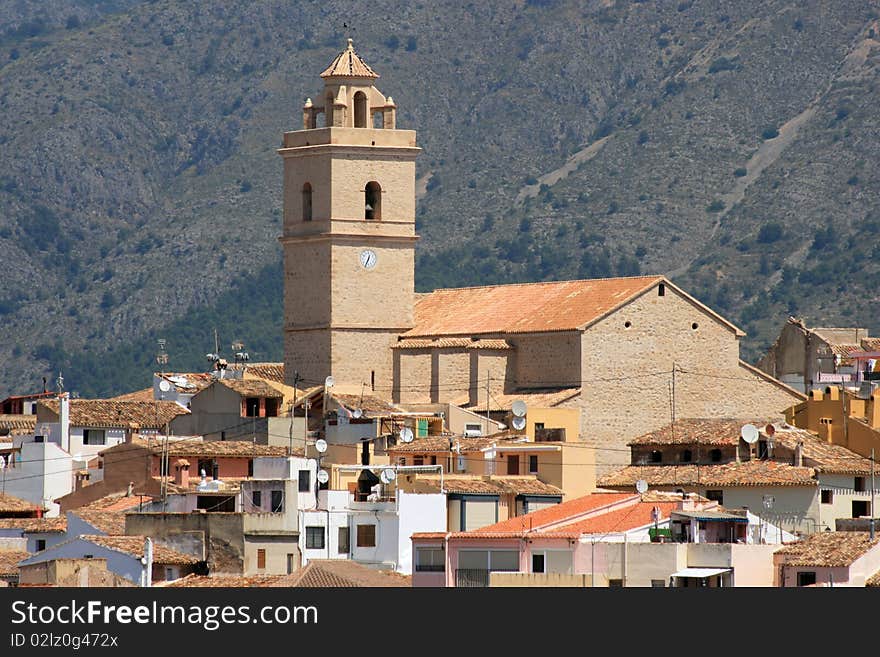 Panorama of de town of Polop de la Marina in Alicante. Panorama of de town of Polop de la Marina in Alicante