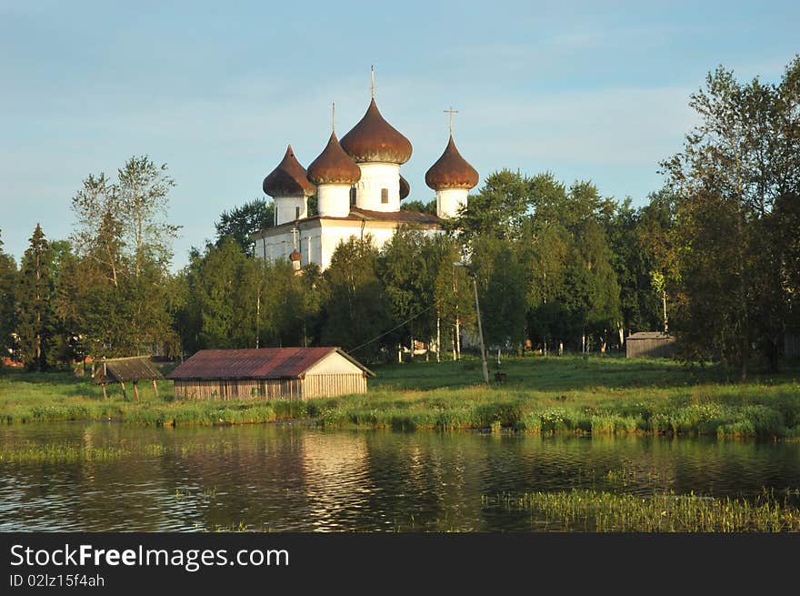 Ancient russian Christmas cathedral in Kargopol