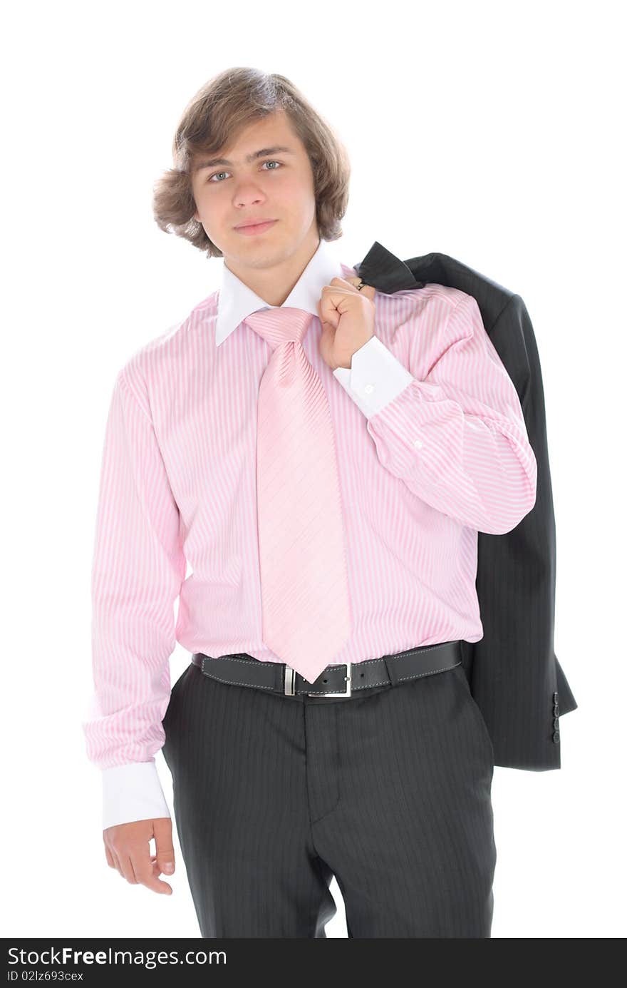 Smiling Teenager In Suit With Ties