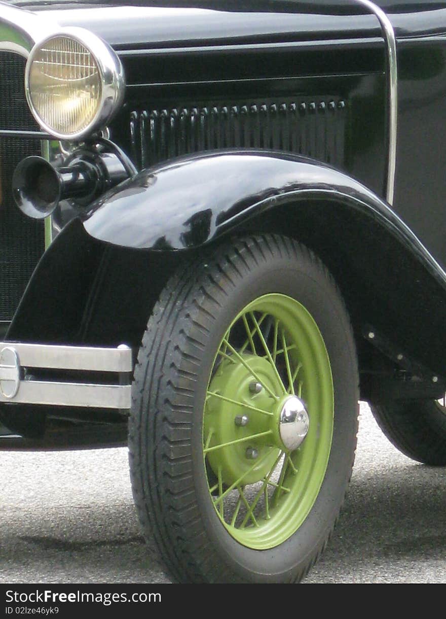 An old car from 1930 is to be shown off and appreciated. An old car from 1930 is to be shown off and appreciated.