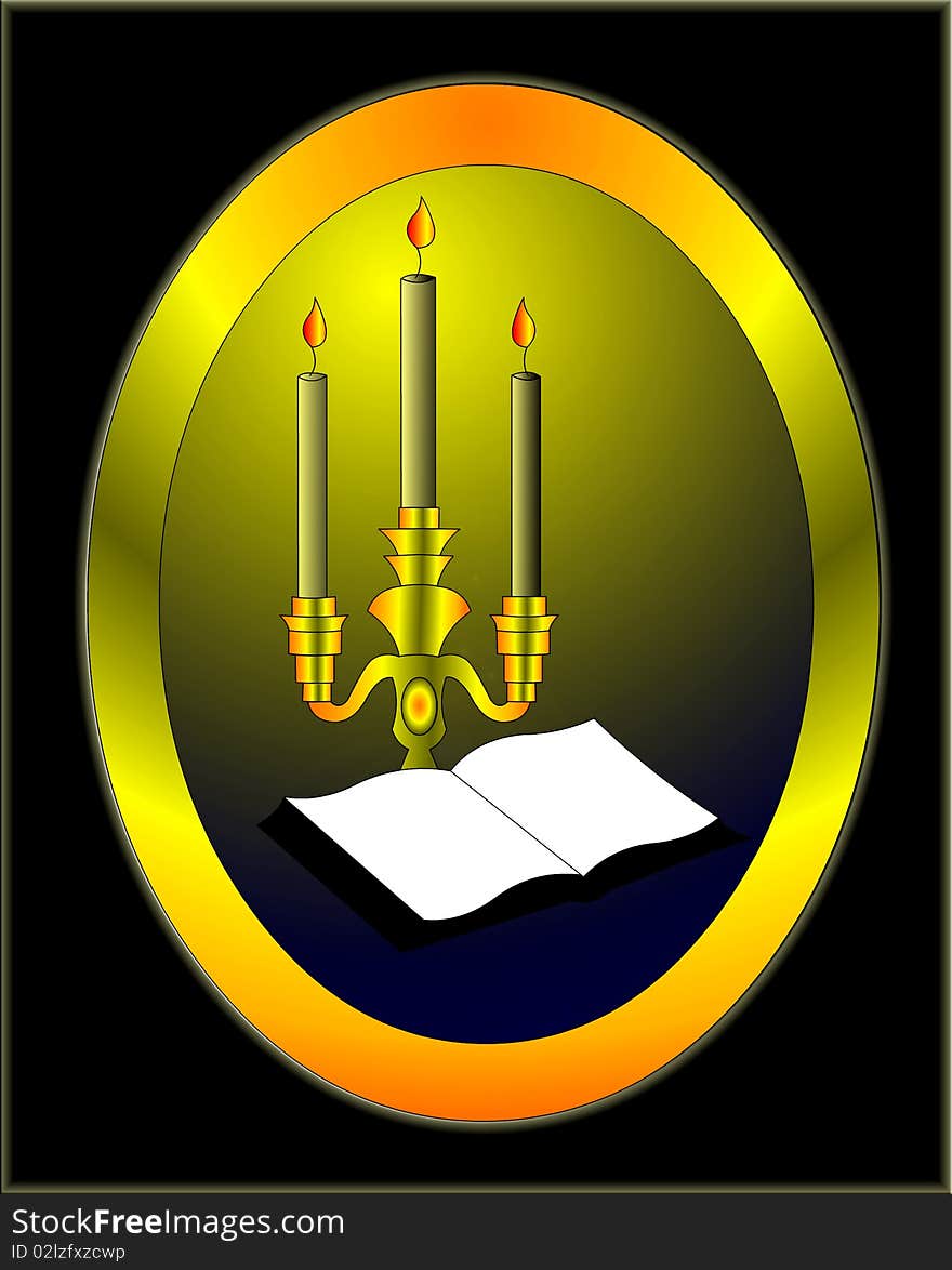 Revealling book with candle