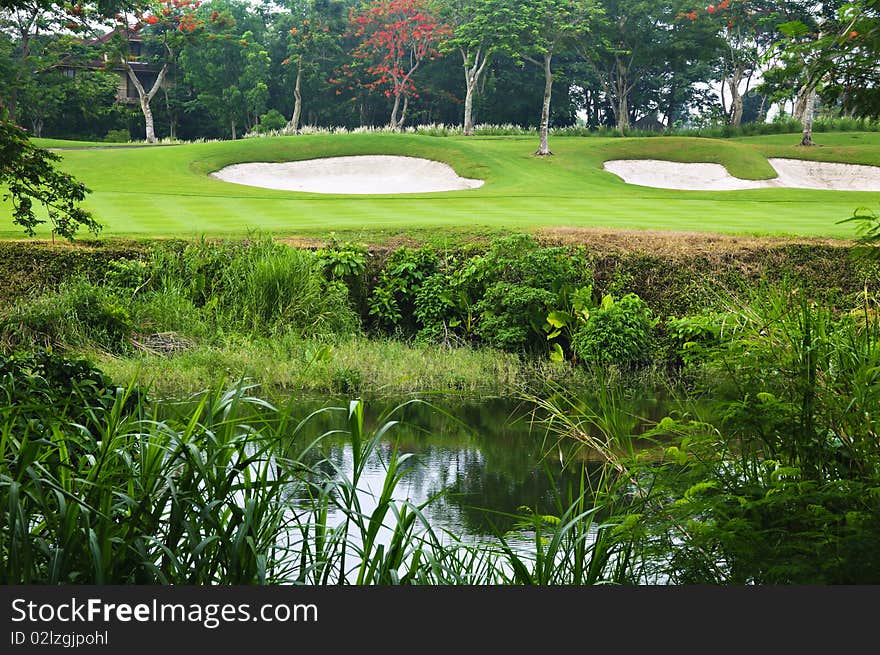 A beautiful golf course in the Philippines. A beautiful golf course in the Philippines