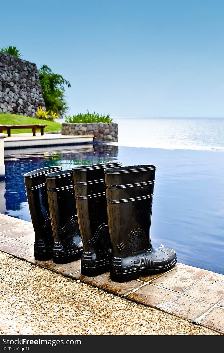 Boots at the Swimming Pool