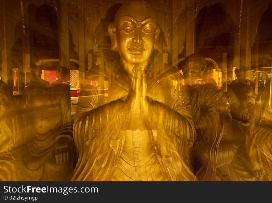 The enlightened wood carving in zoom technics image