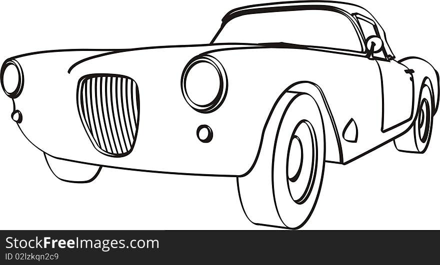 Made up 50's style roadster type automobile