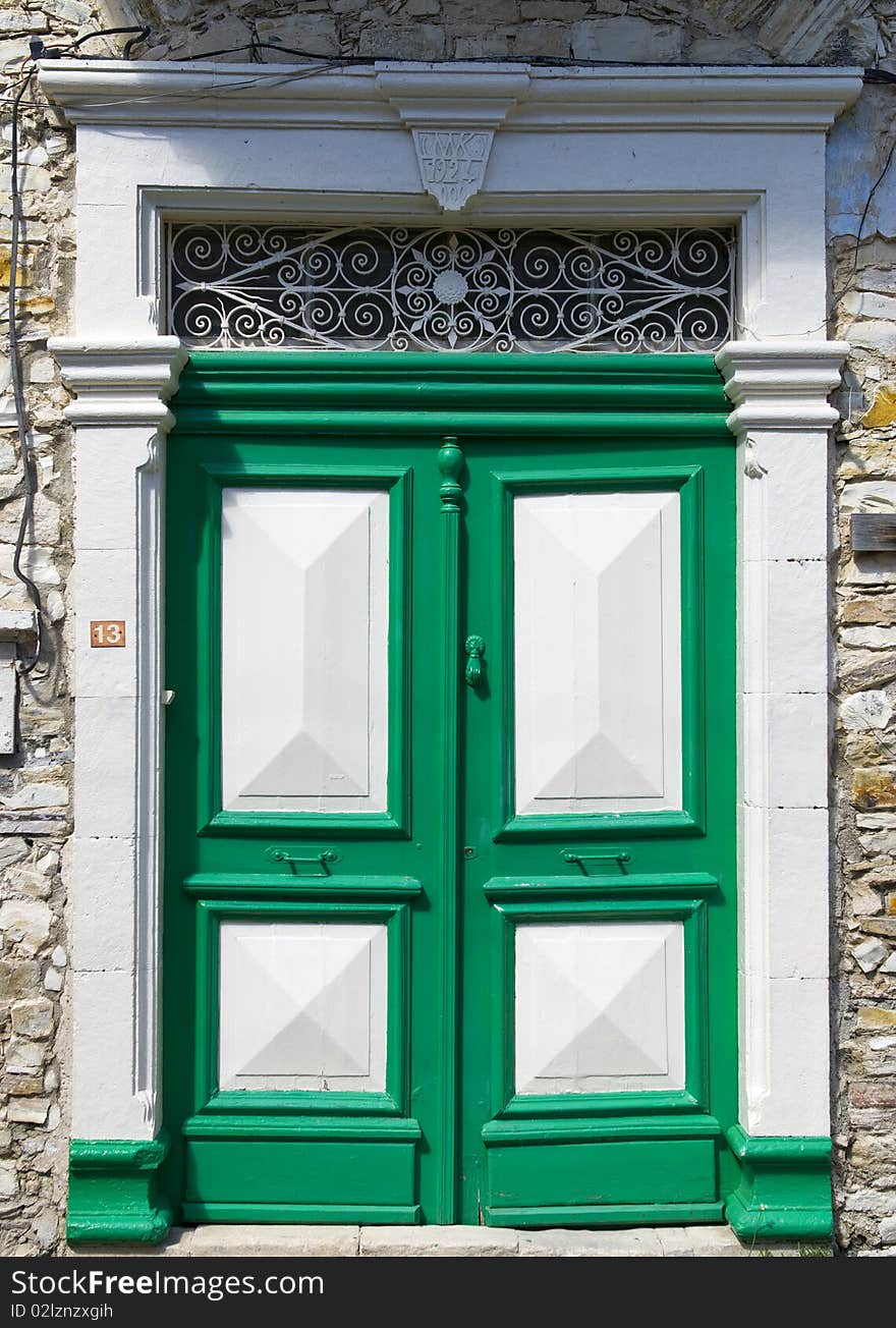 Traditional door from the village of Lefkara in Cyprus