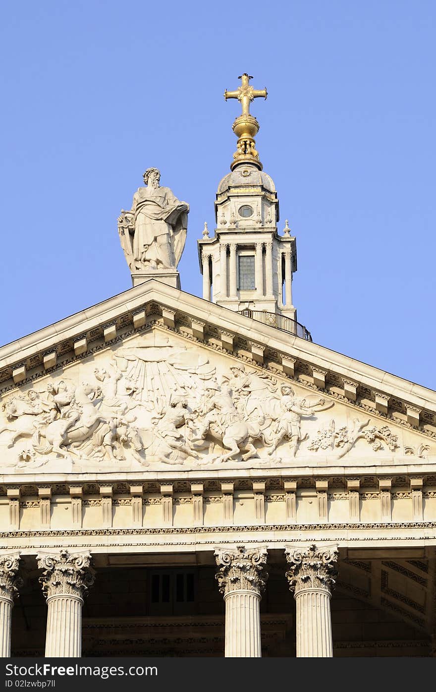 Columns of Saint Paul's Cathedral from London UK. Columns of Saint Paul's Cathedral from London UK