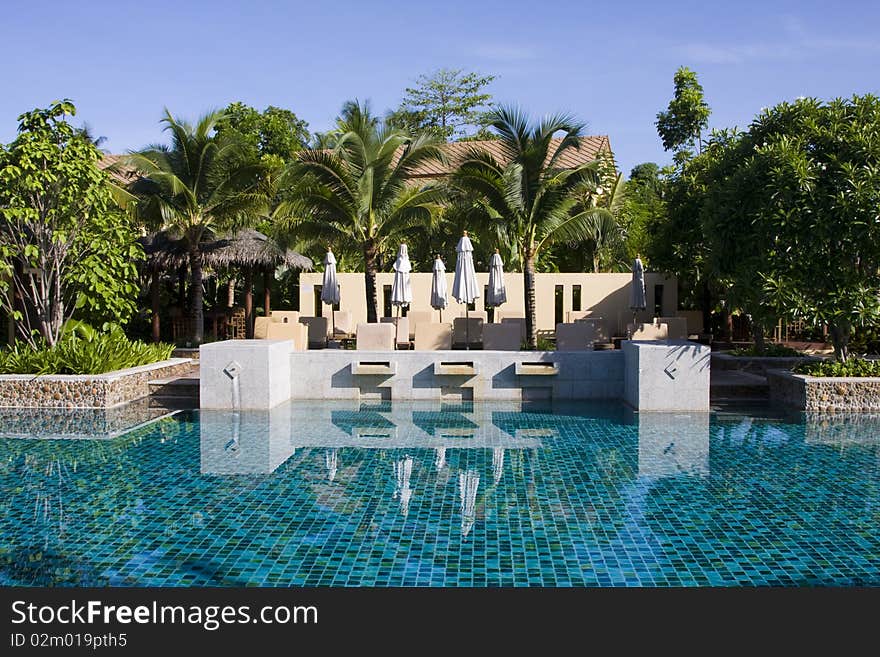 Swimming pool in Thailand hotel