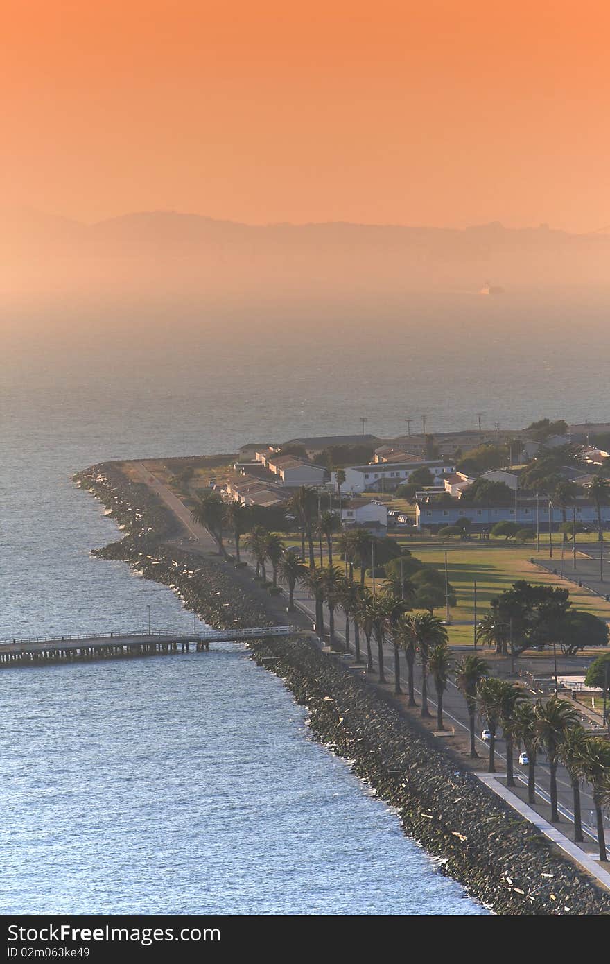 Treasure Island at sunset.view from top of island. Treasure Island at sunset.view from top of island