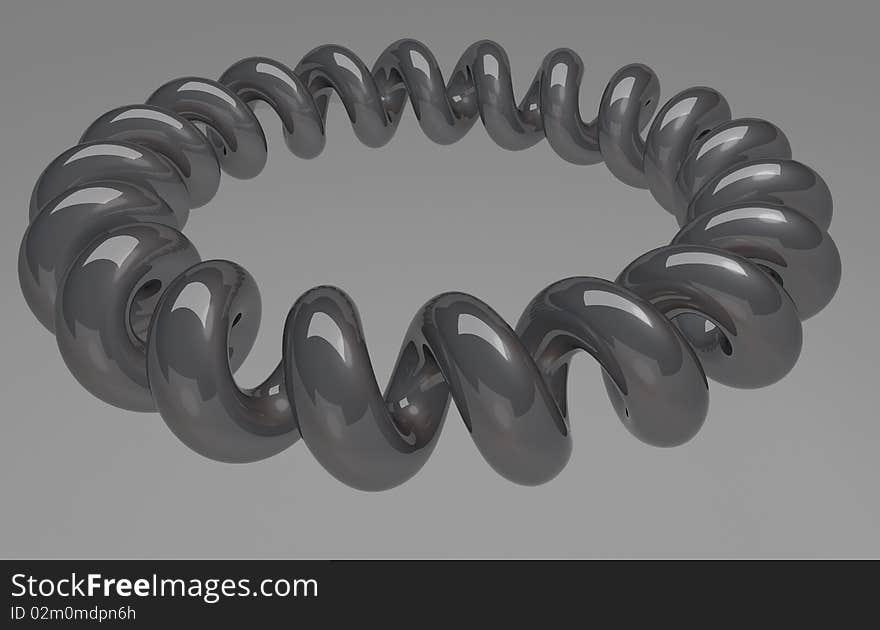 3D Rendered image of isolated spiral