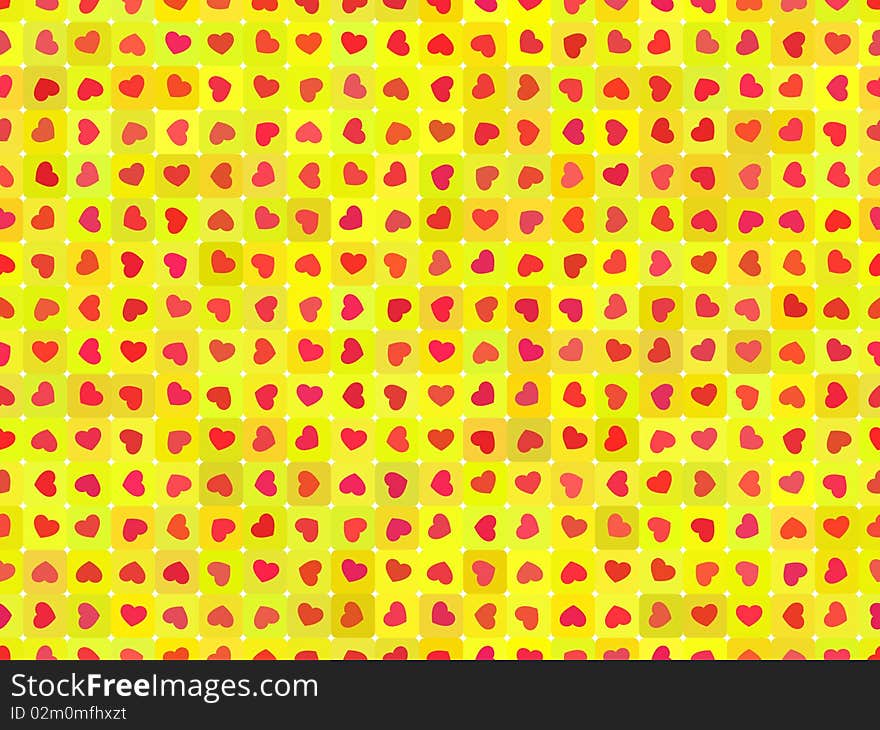 Retro  tiled background pattern with hearts. Retro  tiled background pattern with hearts