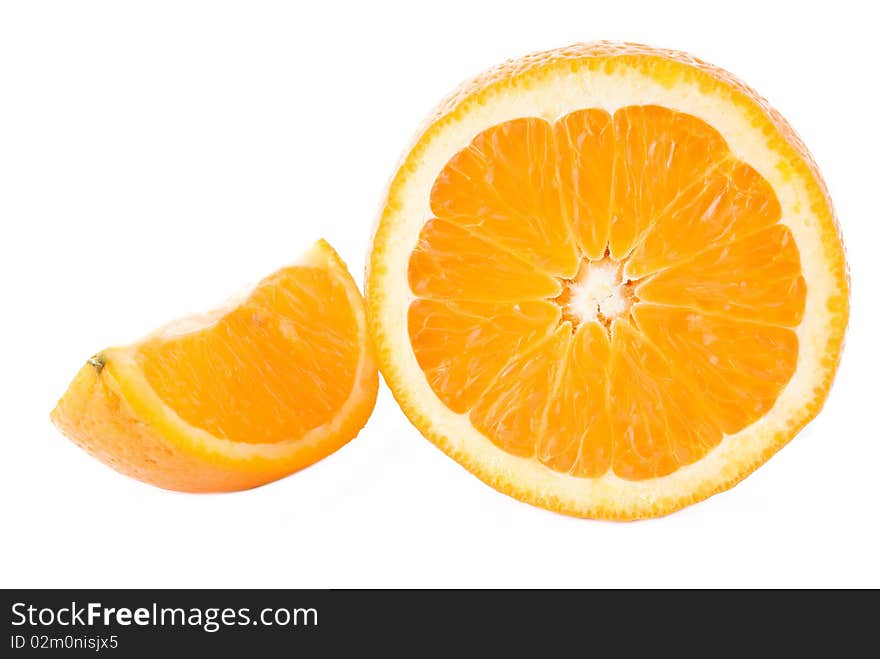 Juicy Orange on white background