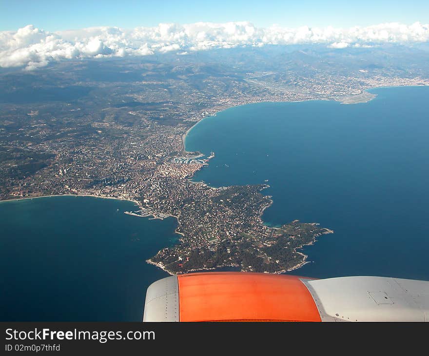 Aerial view of Cote d’Azur