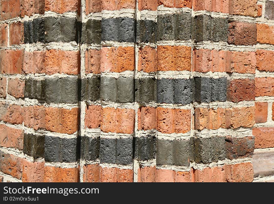 Shaped brick wall of a gothic church