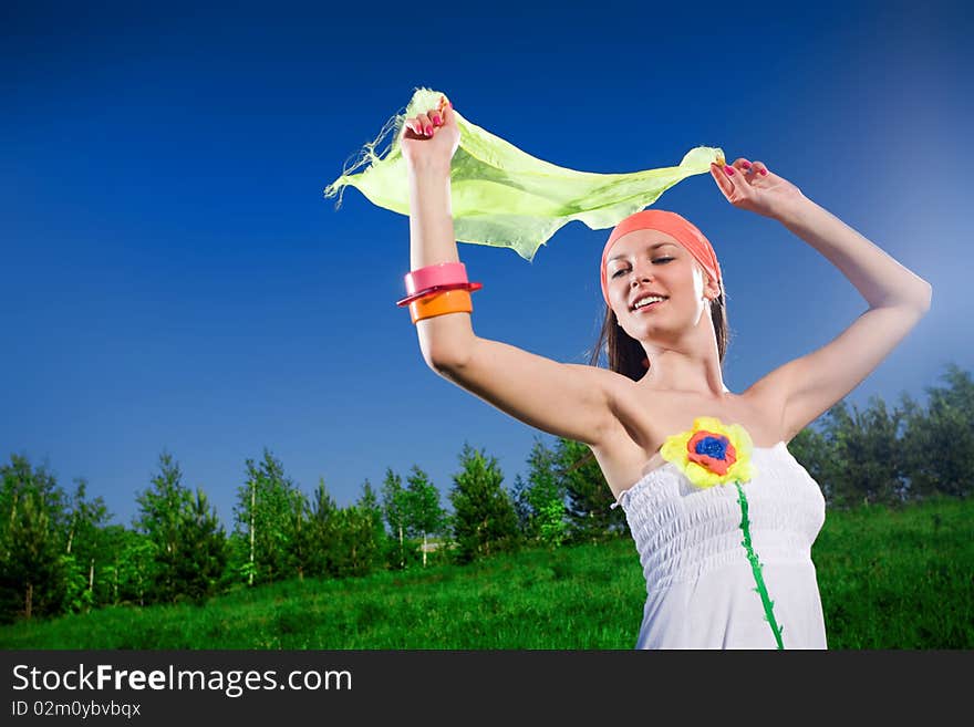 Beautiful girl with kerchief