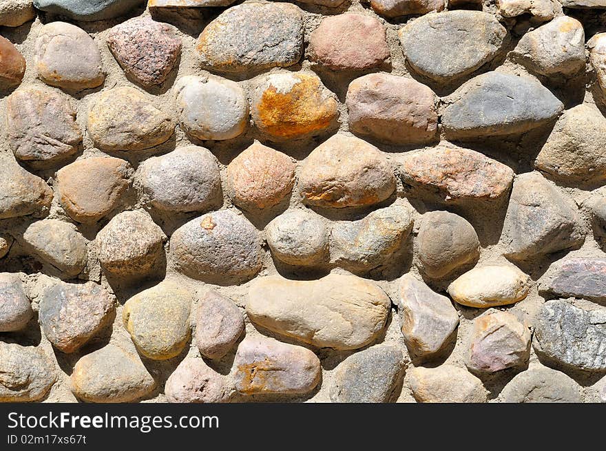 Wall laid out from stones