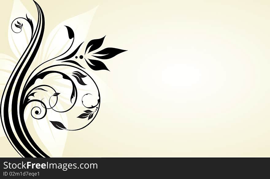 Floral banner for text (vector)