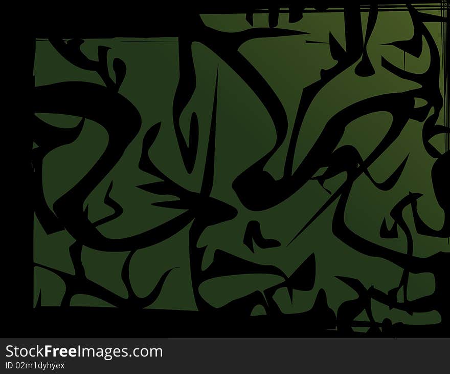 Abstract green and black background. Abstract green and black background