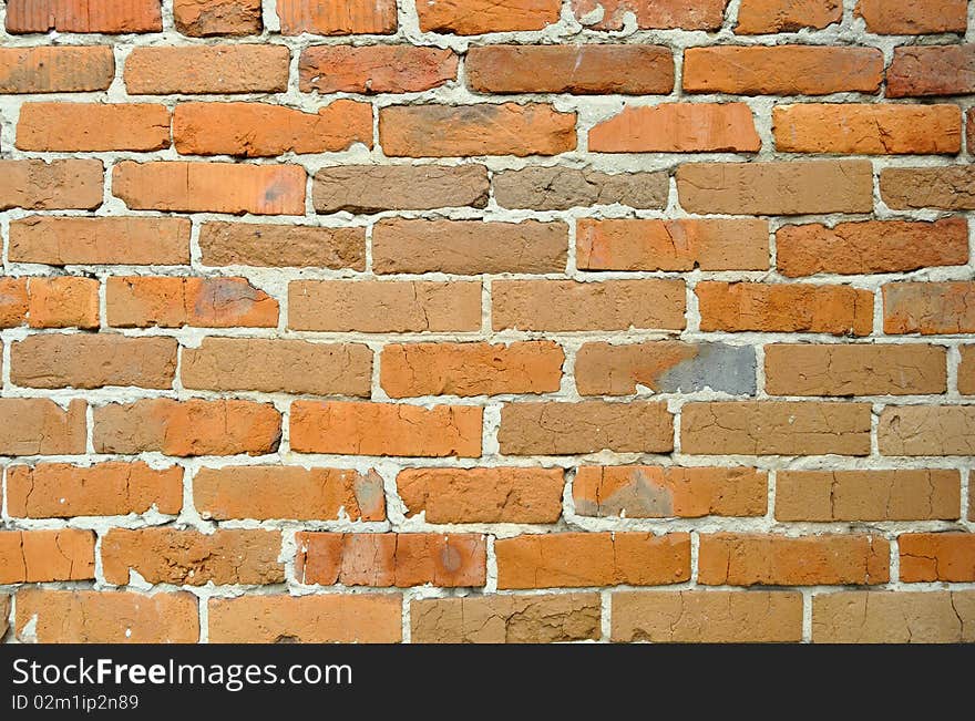 Wall laid out by old red brick. Wall laid out by old red brick