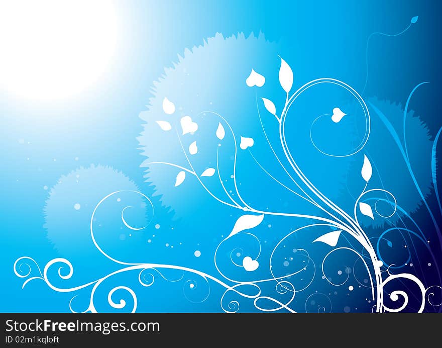 Blue color floral & splash background design for any occasion. Blue color floral & splash background design for any occasion