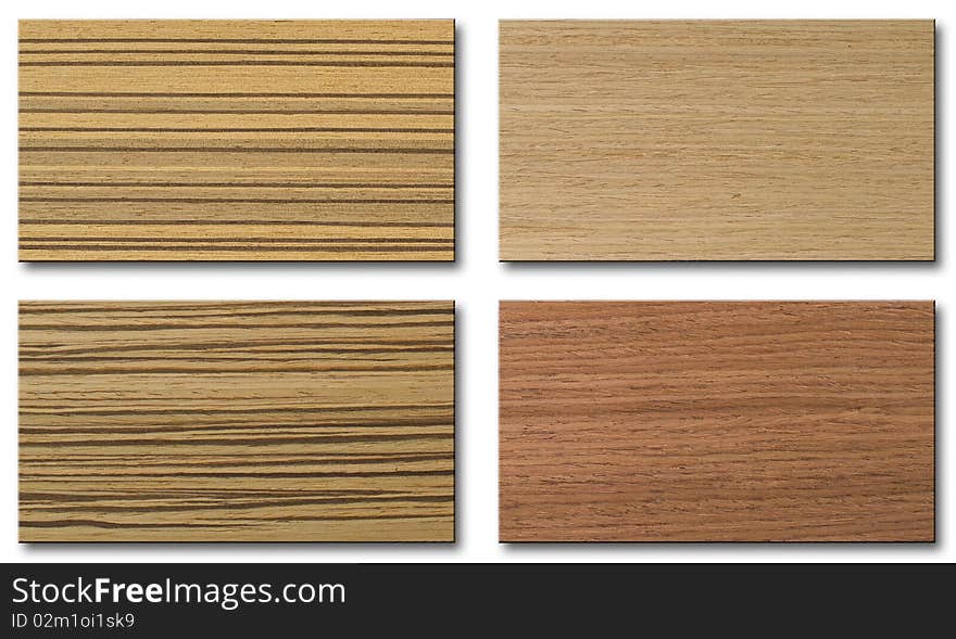 Four Wood Sameple for interior desing. Four Wood Sameple for interior desing