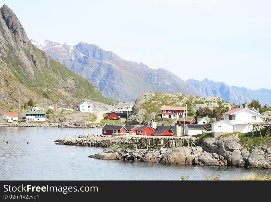 The fjord and the village of Reine in Lofoten