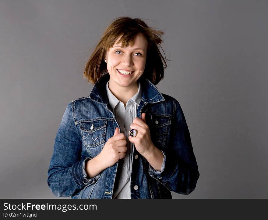 Woman posing in studio