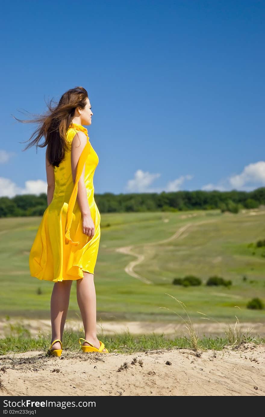 Woman in yellow