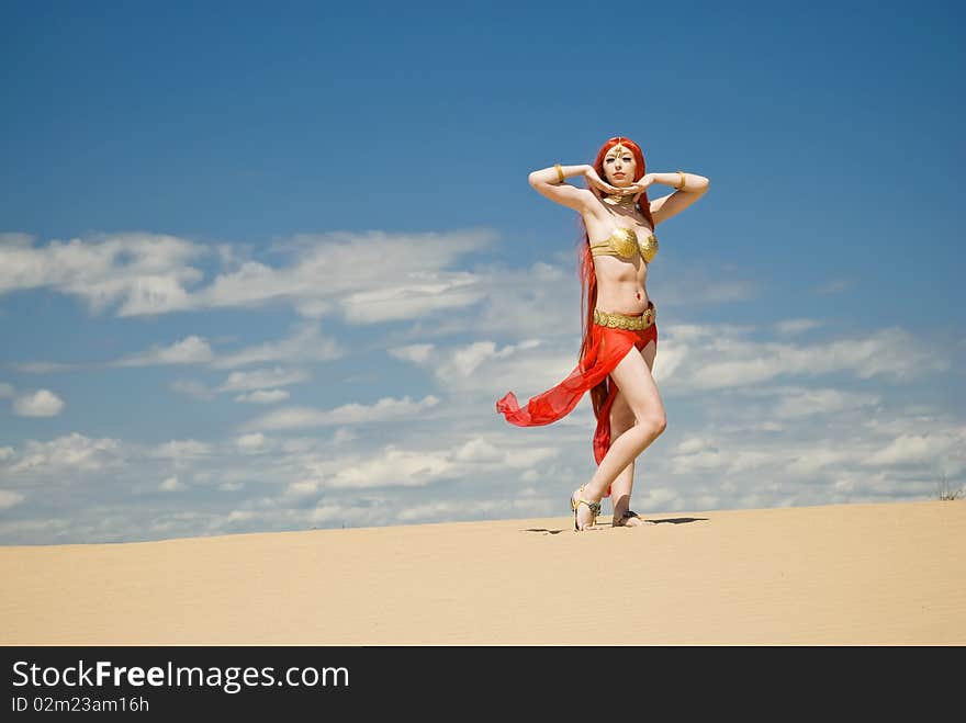 Harem Girl at a Desert. Harem Girl at a Desert