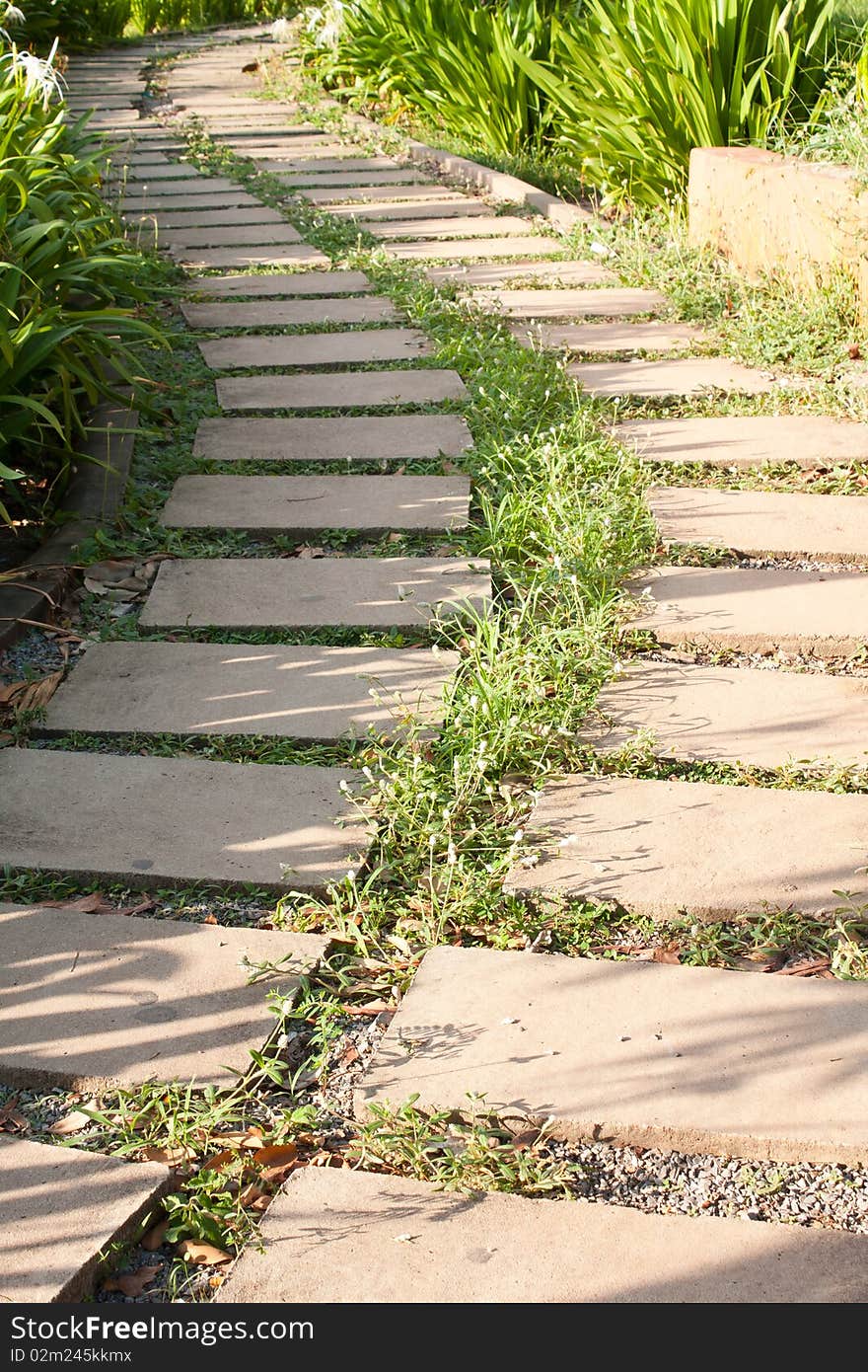 Sidewalk goto the way,sidewalk in the park