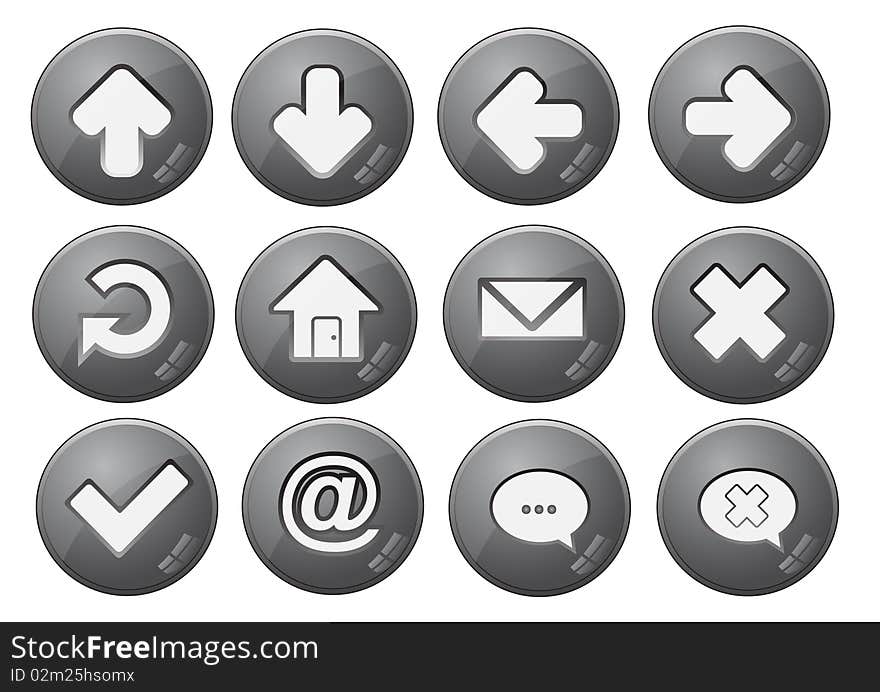 Web and internet button isolated over white background