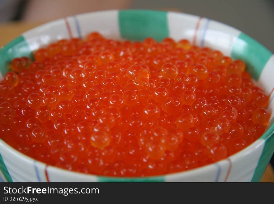 Ikura or Fish Roe in a bowl