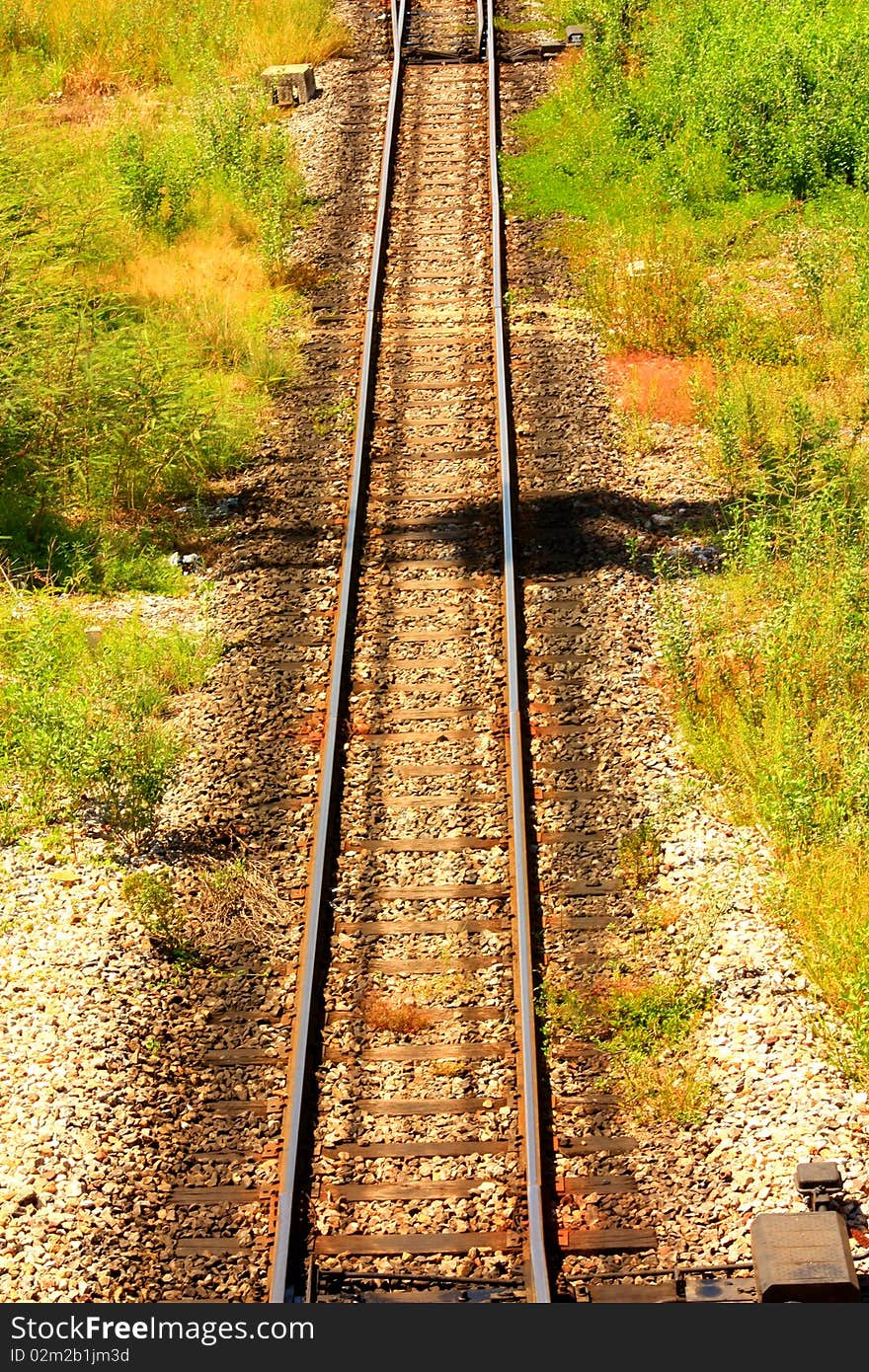 The picture shoe the texture of railway