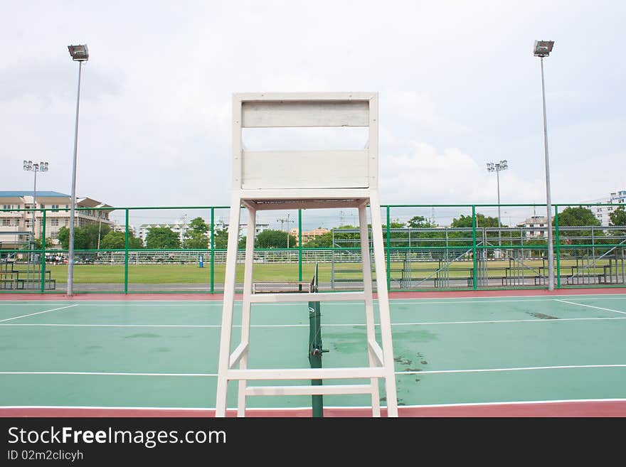 Chair referee in the stadium tennis sport