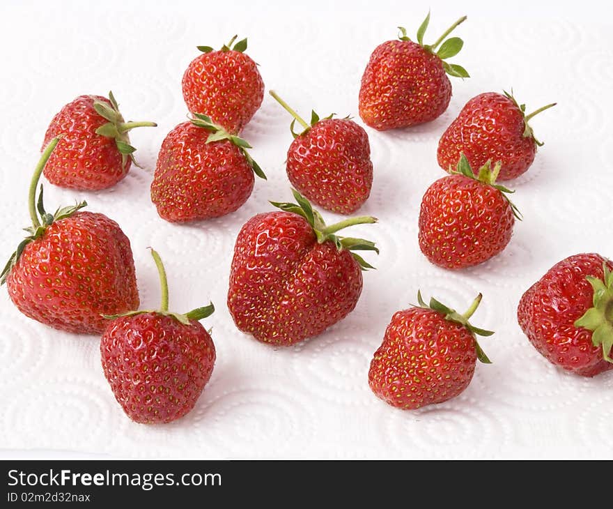 Strawberries On White Background