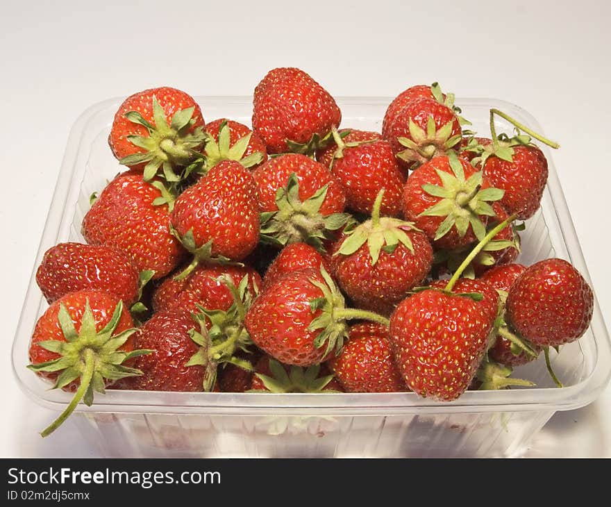 Ripe strawberries in basket