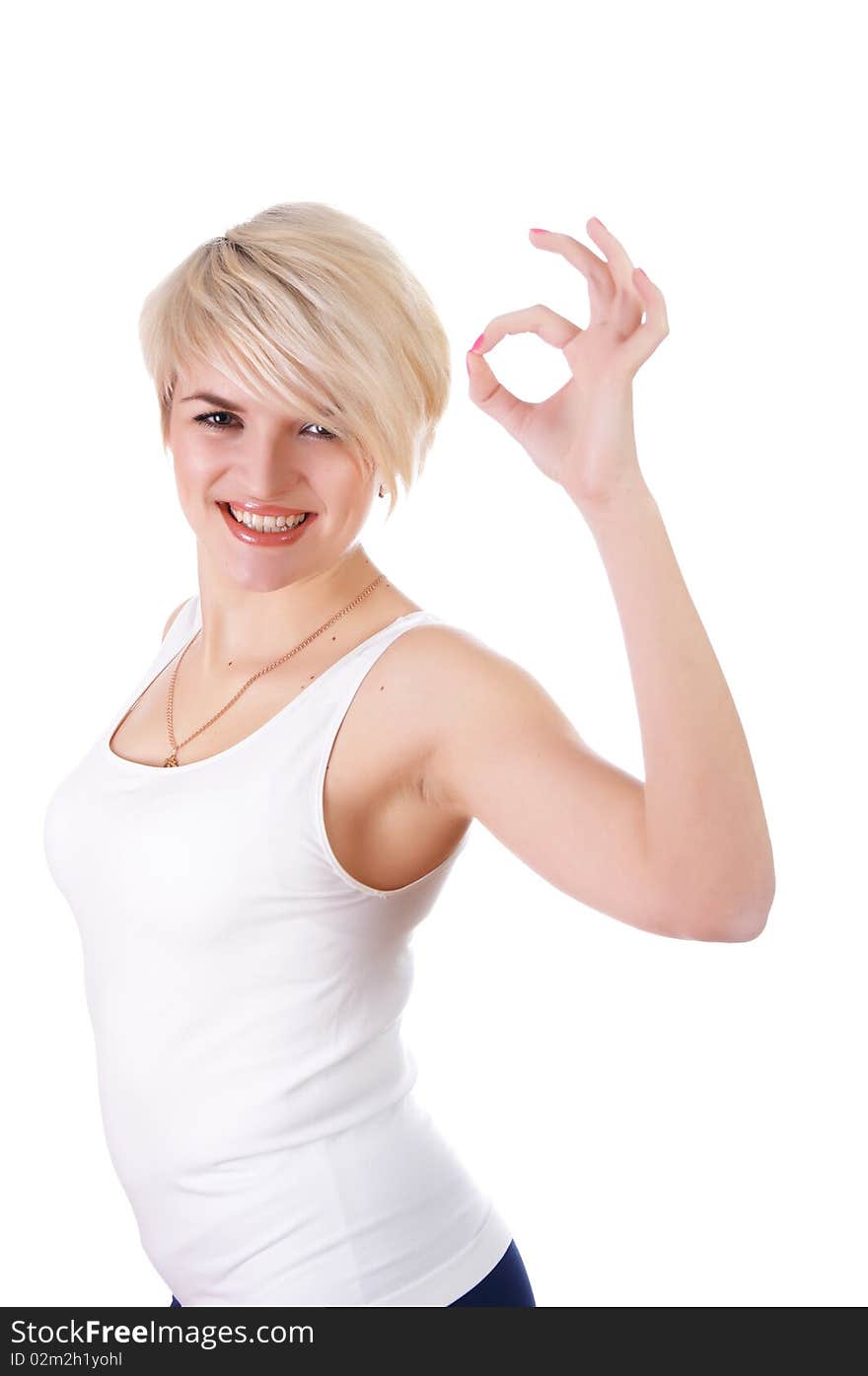 A charming young girl in a white