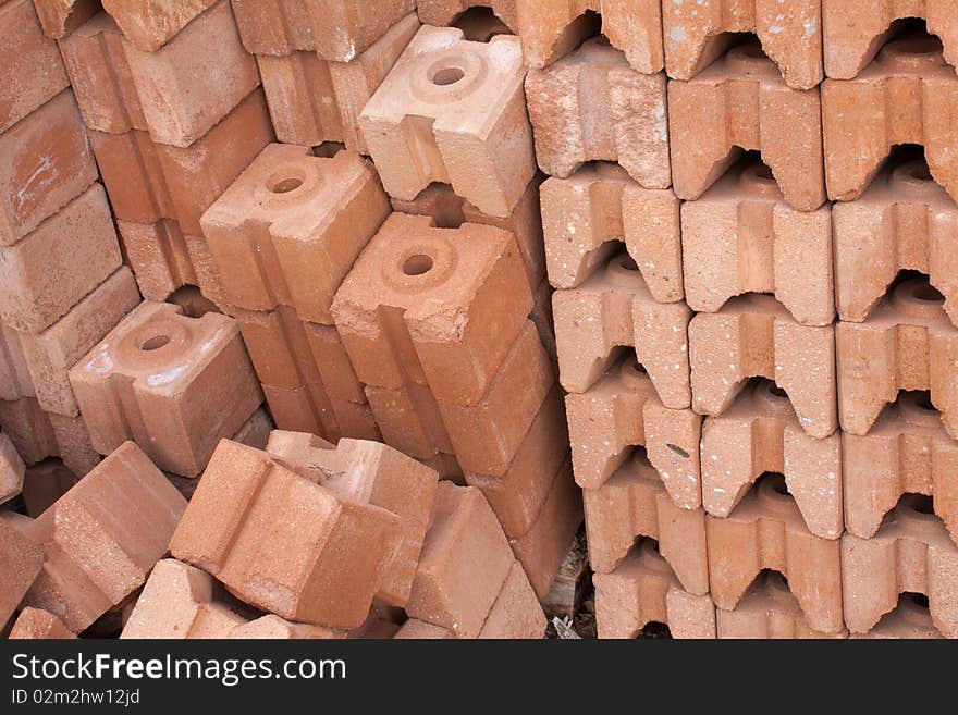 Pattern brick in the floor,brick color brown. Pattern brick in the floor,brick color brown.