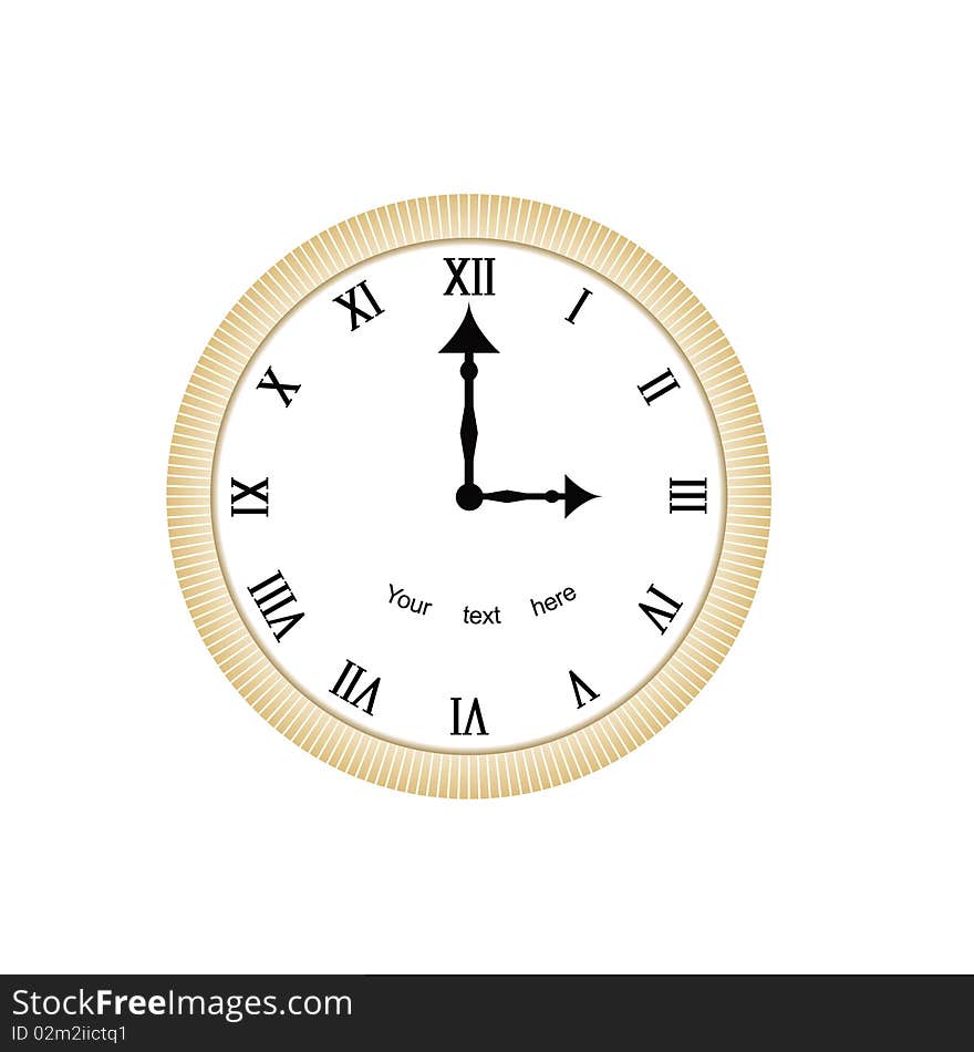 This is an illustration of a golden clock!