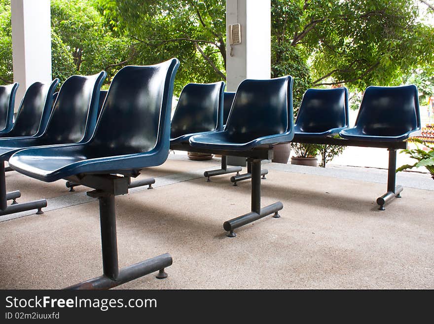 The blue chairs on the floor , pattern blue chairs