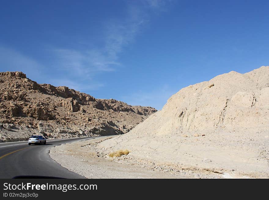 Roud in Judean desert, Israel