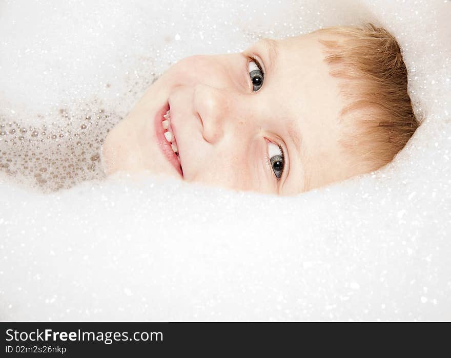 Child In Bubble Bath