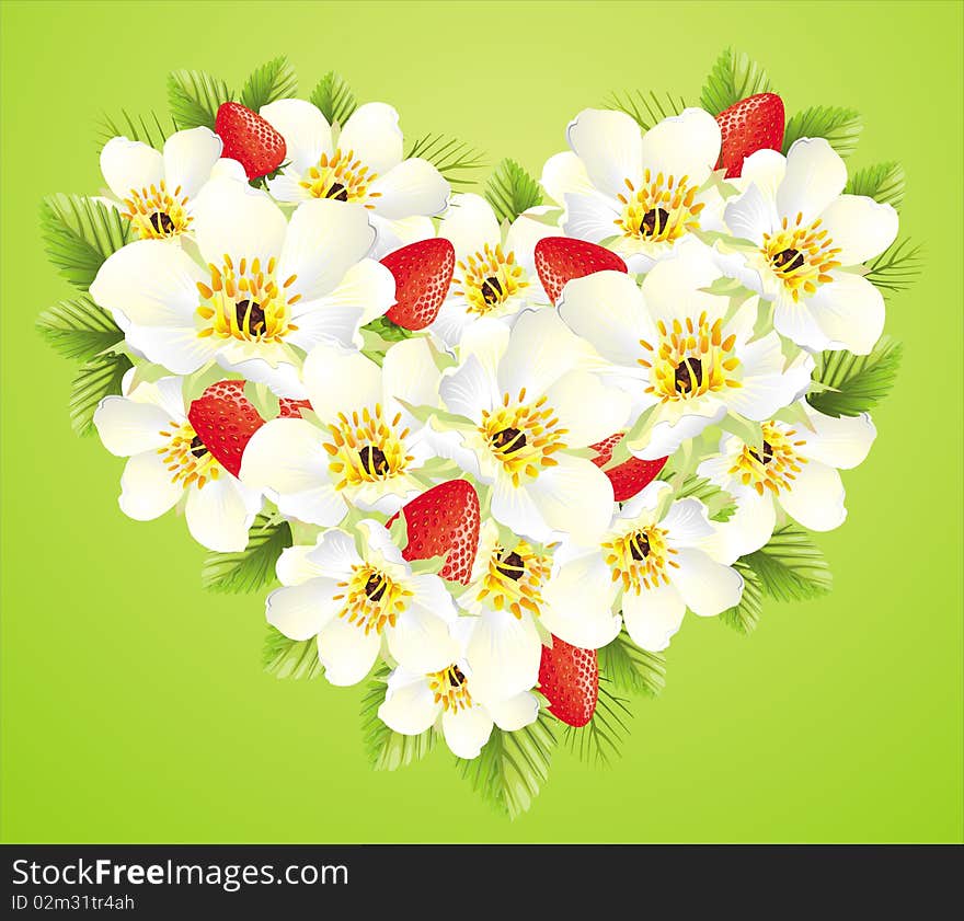 Floral Illustration With Strawberry