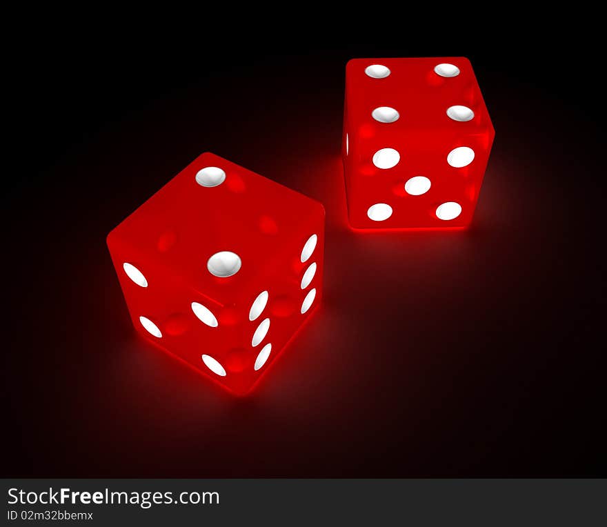 Glowing Red Dice