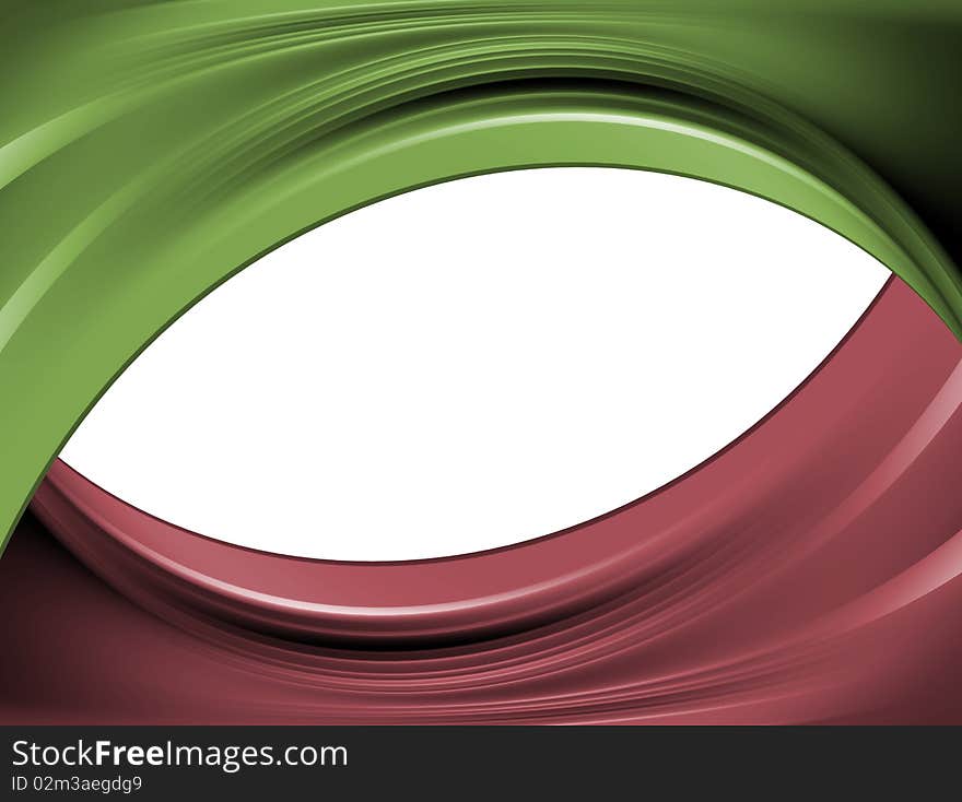 Green and red wave on white background. Abstract illustration. Green and red wave on white background. Abstract illustration