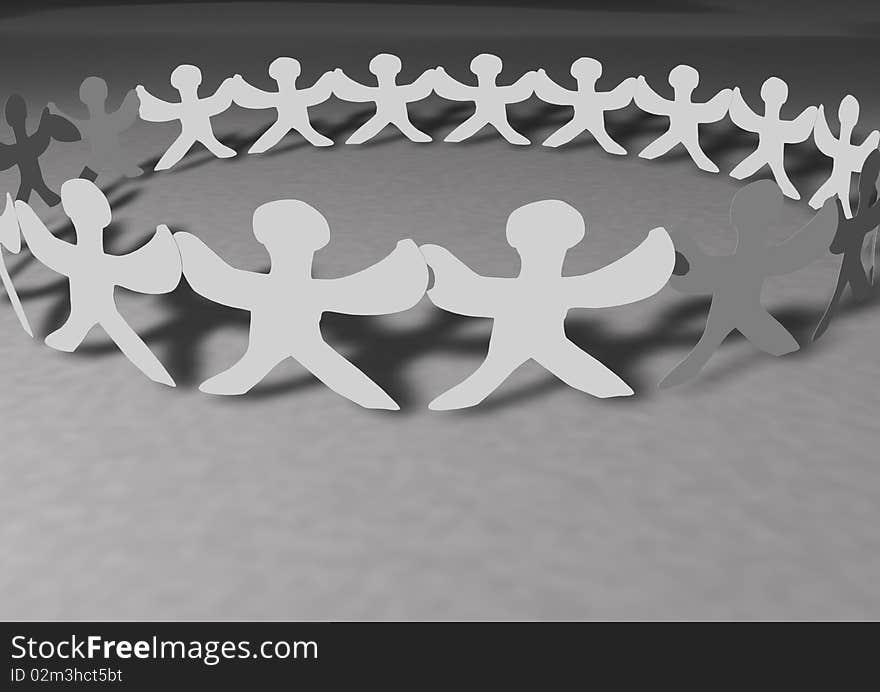 United people chain with shadows, can be used for web or print